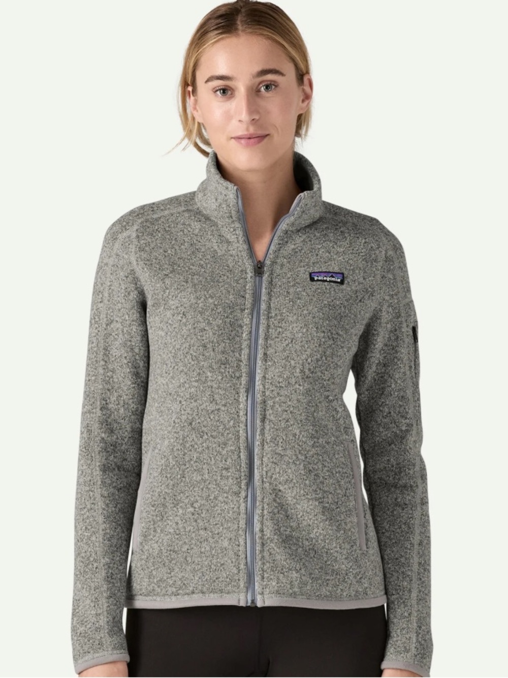 Patagonia Women’s Better Sweater Fleece Jacket, full zip birch white Gray Small